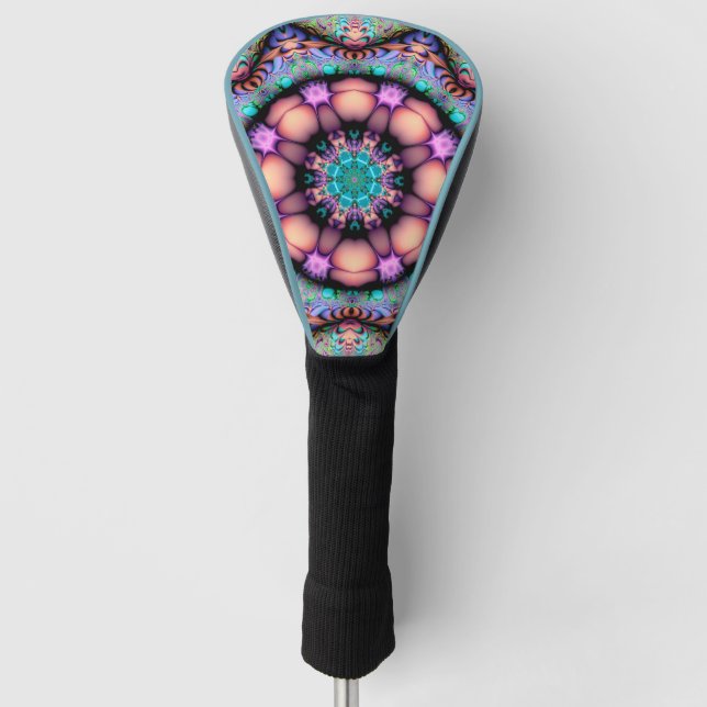 Fractal Mandala Floral Psychedelic Golf Head Cover (Front)