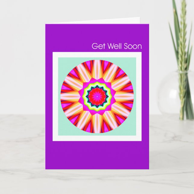 Fractal Mandala - Get Well Soon Card (Front)