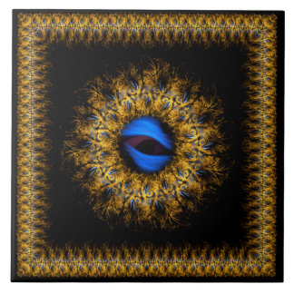 Fractal mandala king's eye ceramic tile