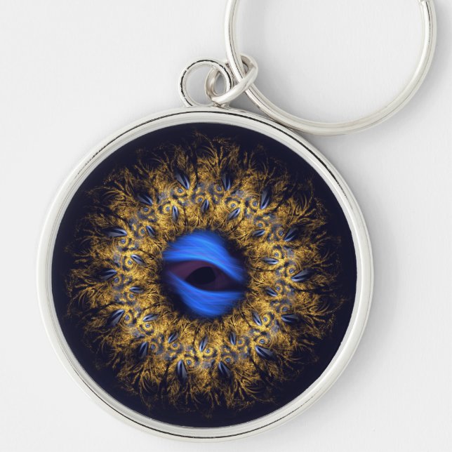 Fractal mandala king's eye key ring (Front)