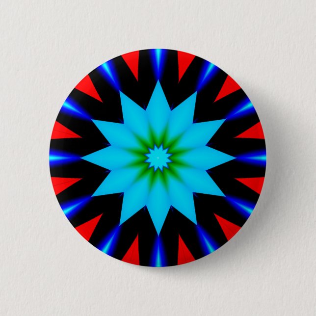 Fractal Mandala - Moon Lotus 6 Cm Round Badge (Front)