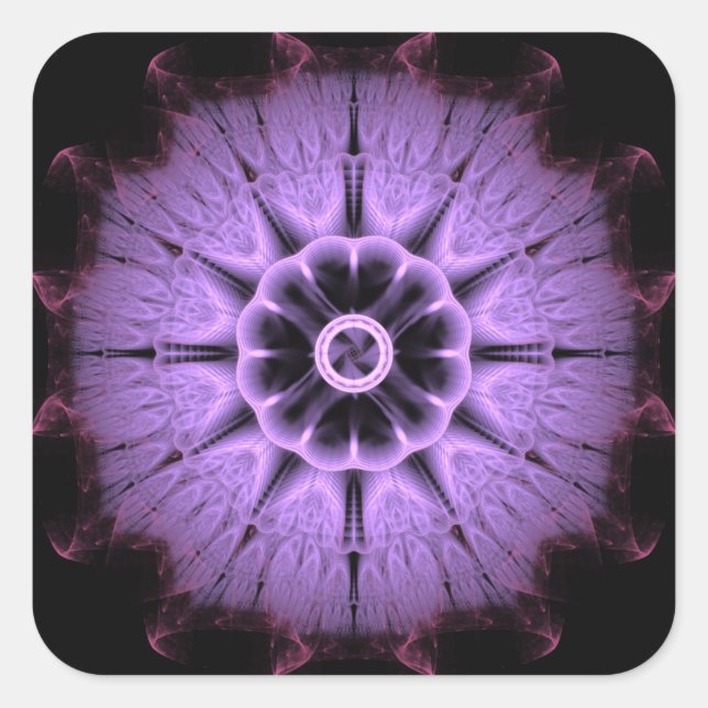 Fractal Mandala Square Sticker (Front)
