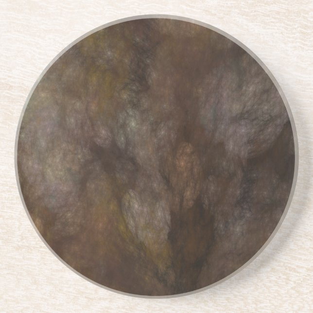 Fractal Marble Grunge Series-10---Brn coaster-1 of Coaster (Front)