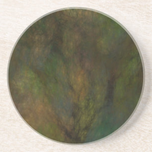 Fractal Marble Grunge Series-9---Grn coaster-1 of Coaster