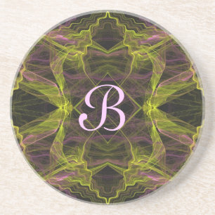 Fractal Misc Series-22---pink Yellow coaster--1 of Coaster