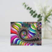 Fractal Multicolor Spiral Postcard (Standing Front)
