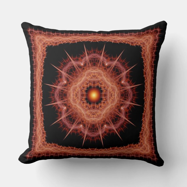 Fractal mystical prickly pattern cushion (Front)