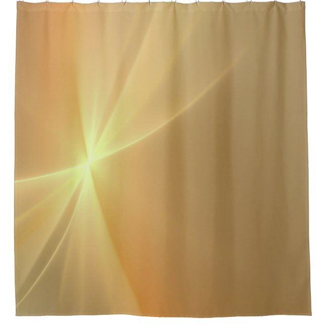 Fractal orange gold background shower curtain (Front)