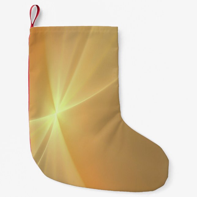 Fractal orange gold background small christmas stocking (Front)