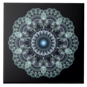 Fractal oriental design ceramic tile