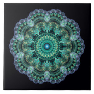 Fractal oriental pattern ceramic tile