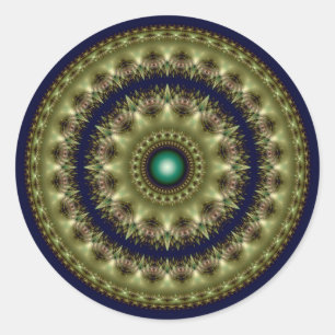 Fractal ornament classic round sticker