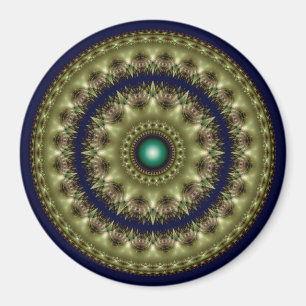 Fractal ornate mandala magnet