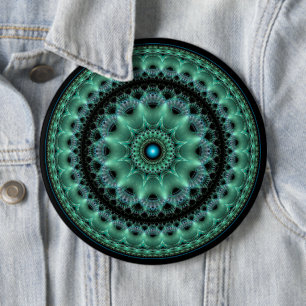 Fractal ornate mandala pattern button
