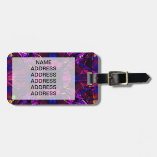 Fractal Pattern in Purple Luggage Tag