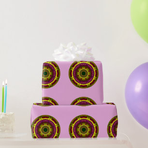 ~ Fractal Pattern Yellow Purple Shades ~ Wrapping Paper