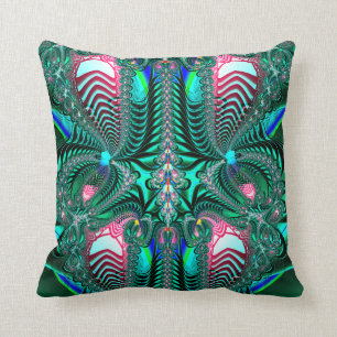 Fractal: Peacock Feathers Pillow