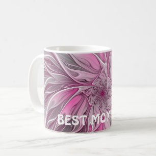 Fractal Pink Flower Dream, Floral Fantasy Best Mum Coffee Mug