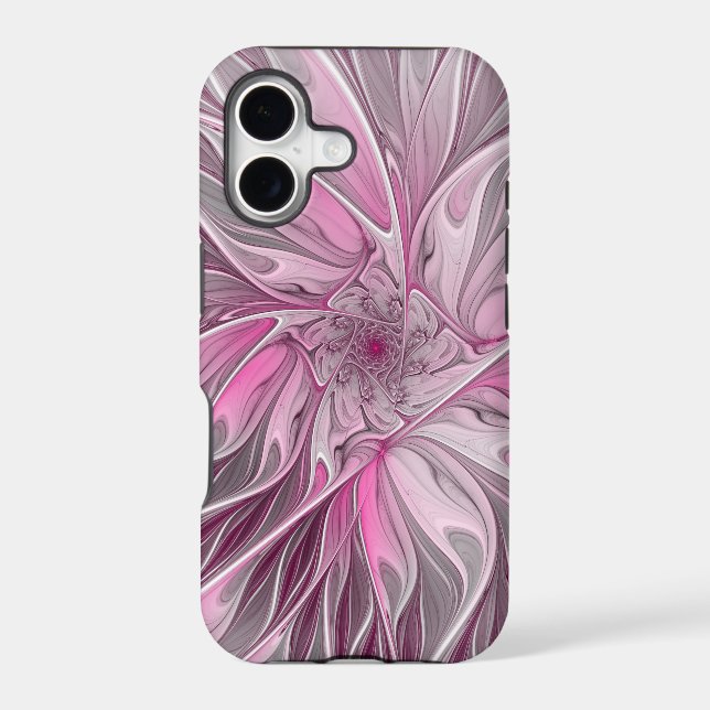 Fractal Pink Flower Dream, Floral Fantasy Pattern (Back)