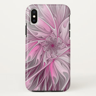 Fractal Pink Flower Dream, floral Fantasy Pattern iPhone X Case