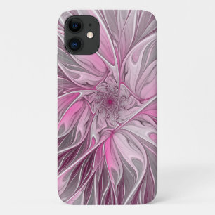 Fractal Pink Flower Dream, Floral Fantasy Pattern iPhone 11 Case