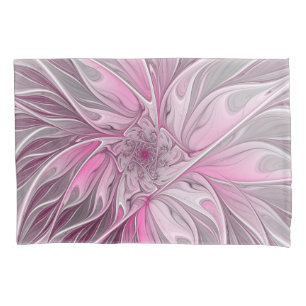 Fractal Pink Flower Dream, Floral Fantasy Pattern Pillowcase