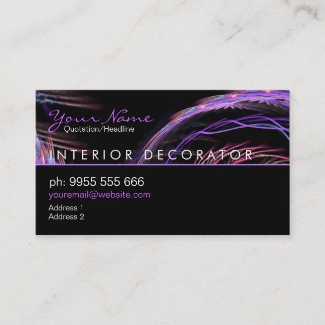 Fractal PinkPurple Business Card (Front)