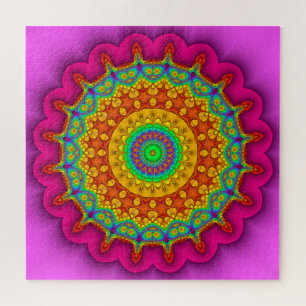 Fractal Prismatic Kaleidoscope Jigsaw Puzzle