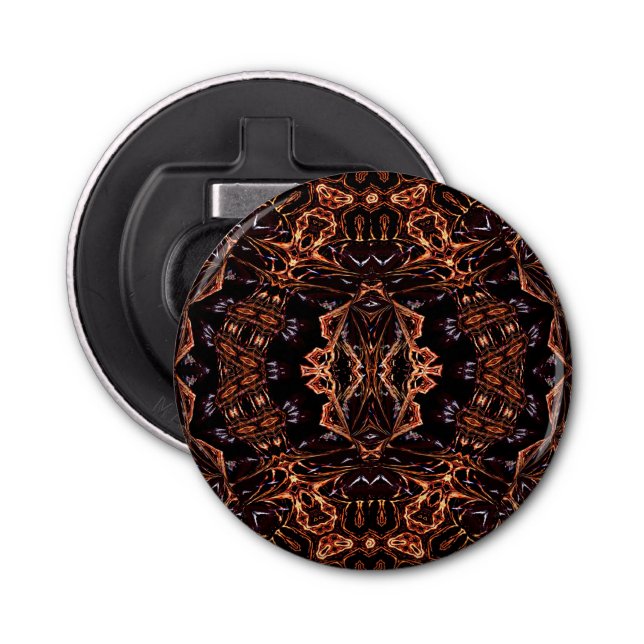 Fractal Psychedelic Flames Bottle Opener (Front)
