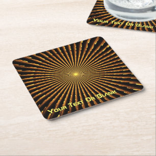 Fractal Pulsar Square Paper Coaster