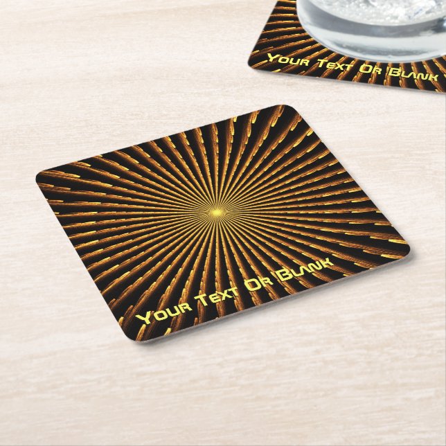 Fractal Pulsar Square Paper Coaster (Angled)