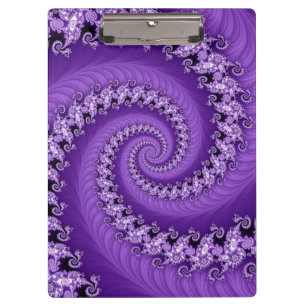 Fractal Purple Double Spiral Clipboard