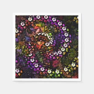 fractal purple Psychedelic Rainbow Spiral Trippy Napkin