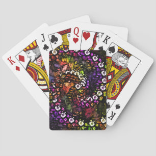 fractal purple Psychedelic Rainbow Spiral Trippy Playing Cards