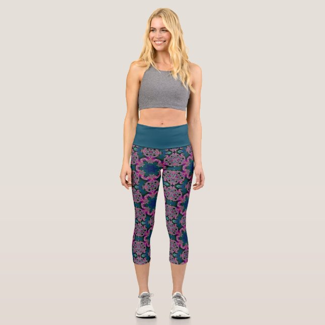 Fractal Radiance Capri Leggings (Front)