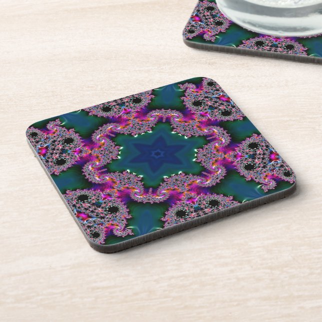 Fractal Radiance Plastic Coaster (Left Side)