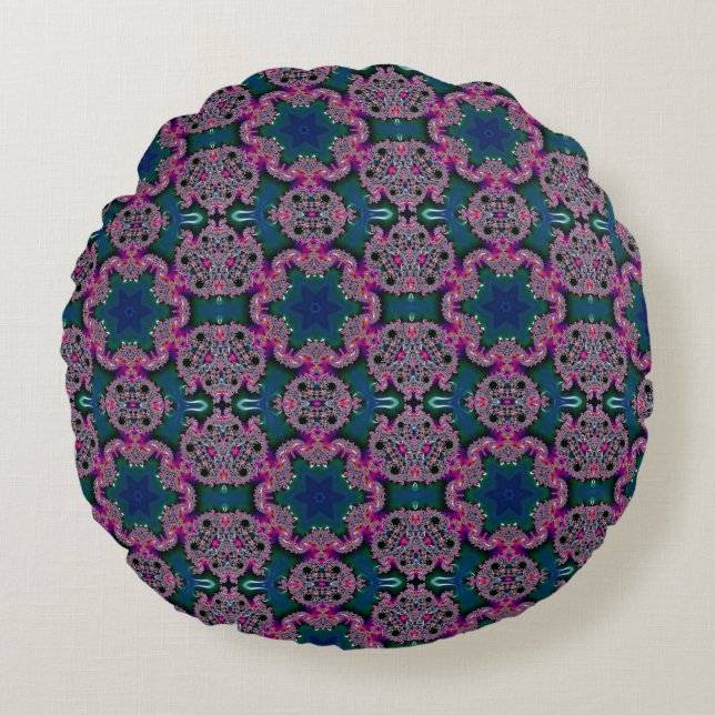 Fractal Radiance Round Cushion (Front)