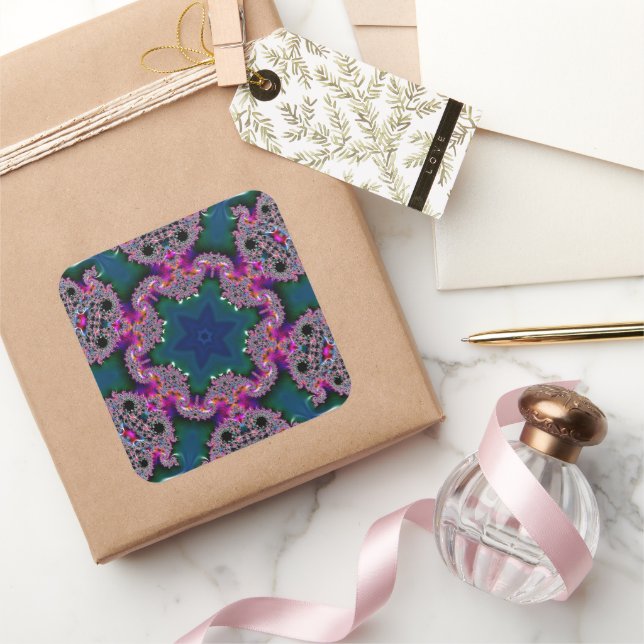 Fractal Radiance  Square Sticker (Gifting)