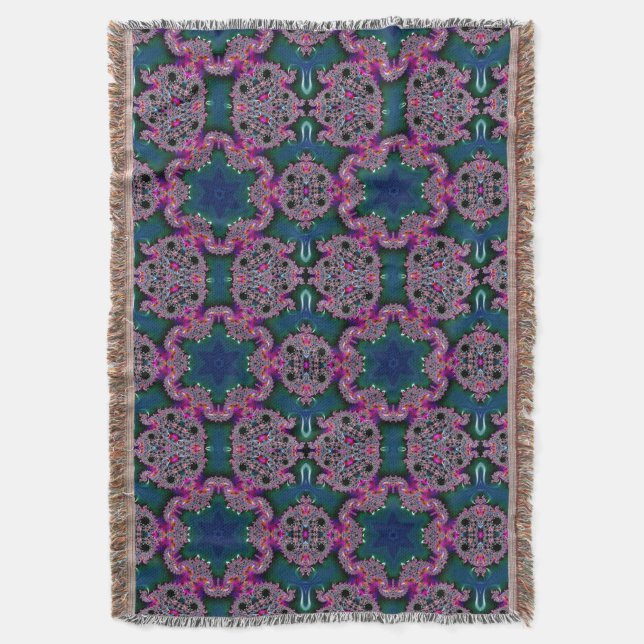Fractal Radiance  Throw Blanket (Front Vertical)