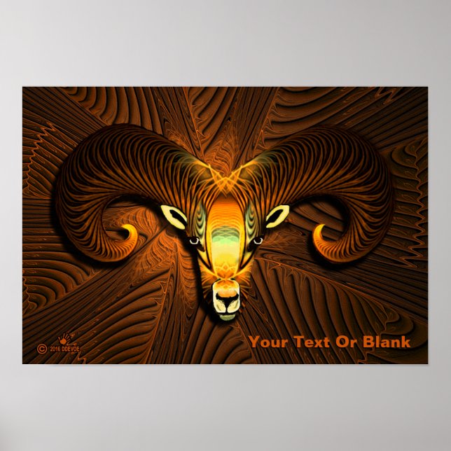 Fractal Ram's Head Poster (Front)