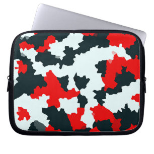 Fractal Red Black White Pattern Design Laptop Sleeve