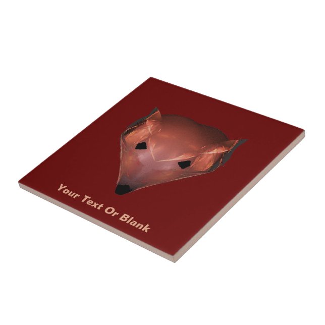 Fractal Red Fox Ceramic Tile (Side)