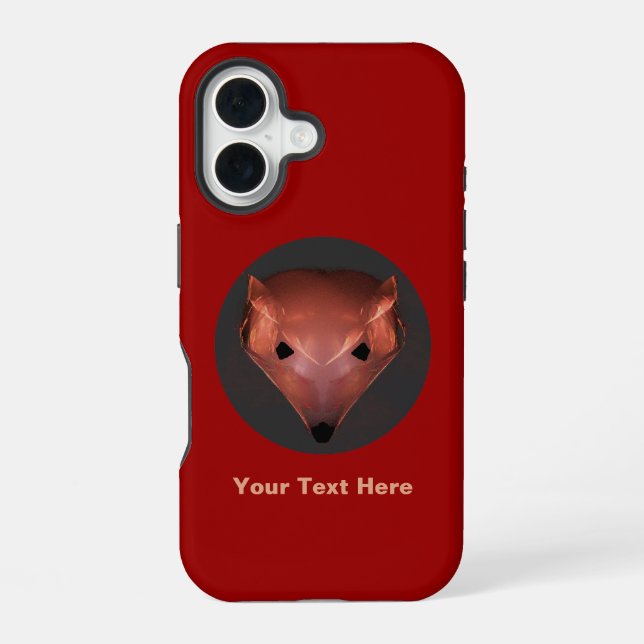 Fractal Red Fox iPhone 16 Case (Back)
