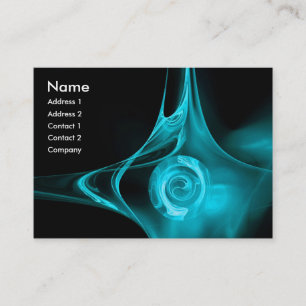 FRACTAL ROSE 1 bright blue red black Business Card