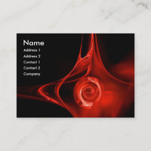 FRACTAL ROSE 1 bright red black Business Card