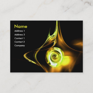 FRACTAL ROSE 1 bright yellow brown black Business Card