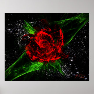 Fractal Rose (20x16) Poster