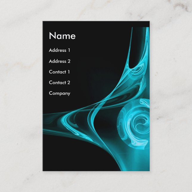 FRACTAL ROSE 2 bright blue Business Card (Front)