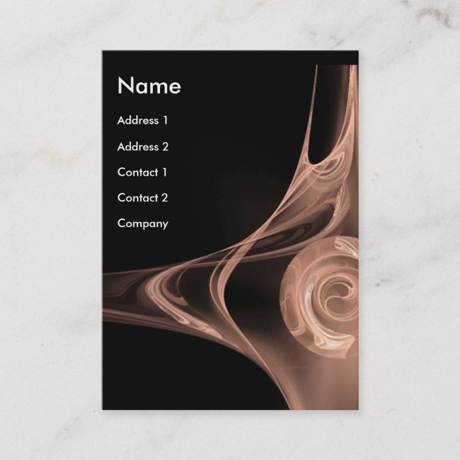 FRACTAL ROSE 2 bright light brown black Business Card (Front)