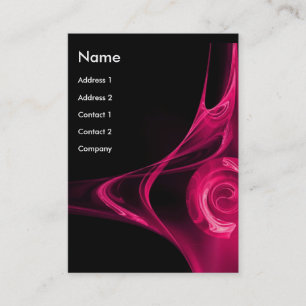 FRACTAL ROSE 2 bright pink blue black Business Card